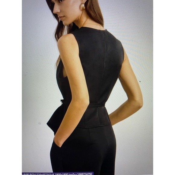 Pant Set 2 piece Soho baggy pants snap vest set with tie Black XL or 12 - Picture 3 of 7